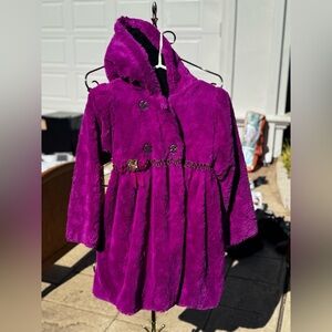 Corky & Company Kid’s Boutique Fuchsia/Purple Hooded Pea Coat